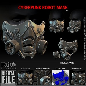 Cyberpunk Techwear Robot  Mask
