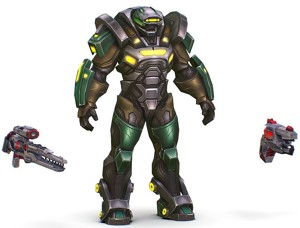 Cartoon Sci-Fi Cyborg Drone Heavy Sniper