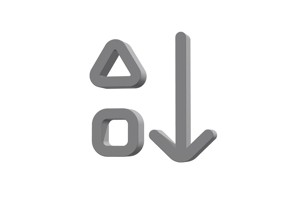 3d arrow down triangle square