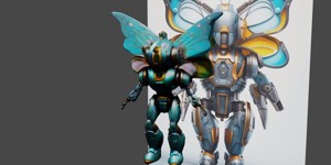 a robot with a butterfly wings on its back 5 0 0 p