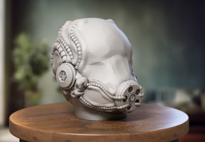 Robot Skull Headphone Stand  Cyborg Headset Stand