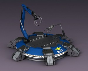 Hi-tech future pit robot robot arm science fiction future lab