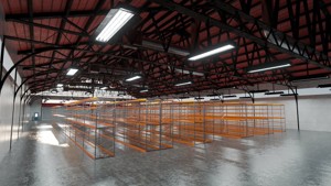 Warehouse Industrial Interior and Exterior