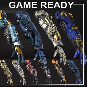 20 ARMS 3D Models Pack with Textures for ALL Softwares