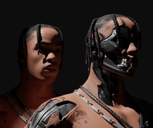 TRAVIS SCOTT LA FLAME LOW POLY