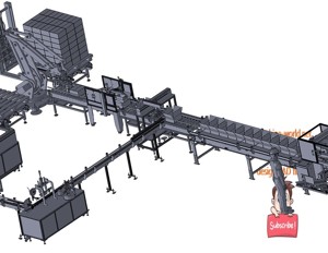 industrial 3D model Bottle carton packaging line