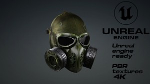 Apocalyptic Gas Mask game ready UE5 FBX