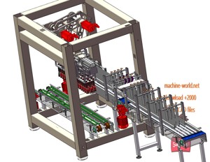 industrial 3D model Bottle sorting conveyor