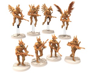 CINAN - ANUBIS - PERET - TYBI : LINE, BATTLE DRONE, SPACE ROBOT GUARDIANS OF THE NECROPOLIS, MODULAR POSABLE MINIATURES