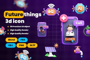 Future things 3d Illustration  Icon Pack