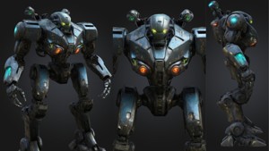 Heavy Combat Mech Low Poly