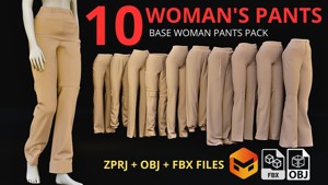 Female pants pack - 3D Model