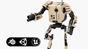 MILITARY DROID K-800 Rigged for Unreal Engine - Unity - MIXAMO