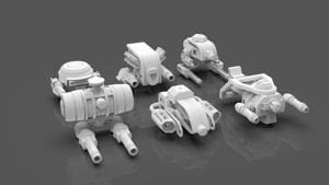 Sci Fi Drones Pack - 6 In 1 - Untextured - Highpoly