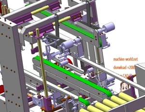 industrial 3D model Carton box four corner tape sealing machine