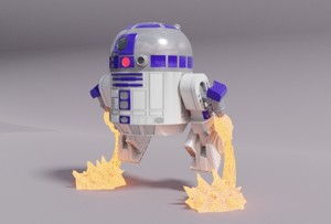 R2D2 CHIBI FLYING MODE STAR WARS FAN ART