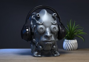 Cyborg Skull  Headphone Holder Gaming Accessories