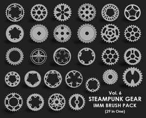 Steampunk Gears IMM Brush Pack 29 in One Vol 6