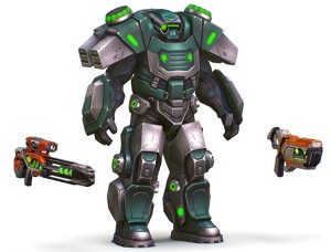 Cartoon Sci-Fi Cyborg Drone Sniper Soldier