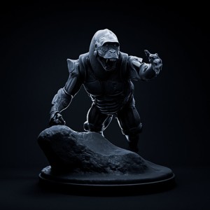 Gorilla mecha robot 32mm scale pre-supported animal