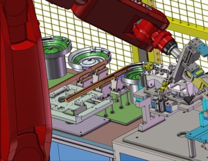 industrial 3D model Robotic collaborative assembly line