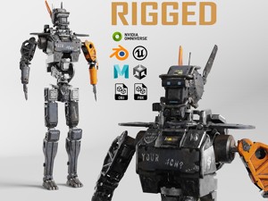 Chappie Robot Fully IK-Rigged 3D Model