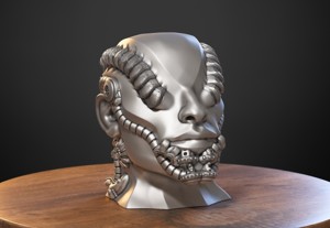 ROBOT HUMAN BUST HEADPHONE STAND, CYBORG ROBOT HUMAN BUST HEADSET STAND, PERFECT GAMER GIFT, SCI-FI FANS GIFT, ROBOT HUMAN BUST HEADPHONE HOLDER A205 (1)