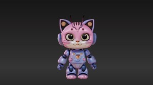Robot Cat 3D Model - Game Ready - Low poly