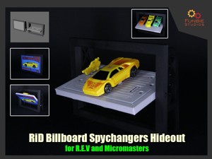 TRANSFORMERS RID BILLBOARD SPYCHANGERS HIDEOUT (FOR R.E.V AND MICROMASTERS)