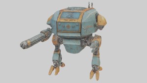 Battle heavy robot with gun