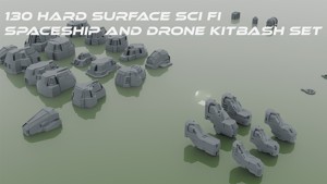 130 Space vehicle Hard Surface Kitbash Set