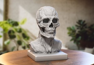 Robot Skull dragon bust Cyborg skull dragon