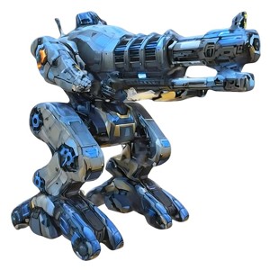 3d hyper realistic  military mechanized robot