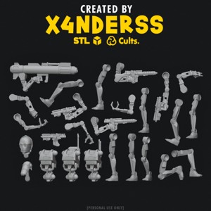 [X4NDERSS 1⁄48] MODULAR B1 DROID SET 2 • LEGION SCALE • TROOPER • FAN ART • STAR • TROOPERS • WARS • MARINE • SPACE • GALACTIC • SOLDIER • ROBOT • DROIDS •