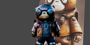  cartoon character of a man in a gas mask and a ja