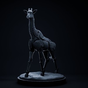 Giraffe mecha robot 32mm scale pre-supported animal