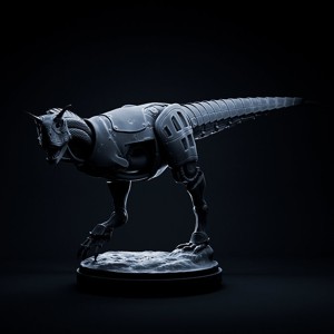 Carnotaurus mecha robot 32mm scale pre-supported dinosaur