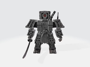 Lowpoly samurai robot