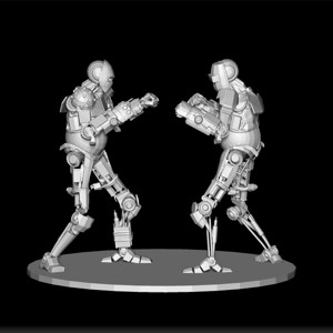 ROBOTS BATTLE - BOXING TWO ROBOTS - ROBOTS FIGHT - 3D PRINT FIGHTING ROBOTS - MECHA COMBAT FIGURINES - FUTURISTIC ROBOT BATTLE DESIGN - SCI-FI ROBOT CLASH STATUE