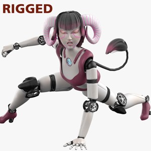 Robotic Character Hellen-Humanoid WITH RIG