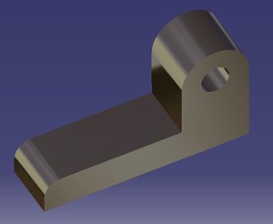 L shaped mechanical part with hole on it