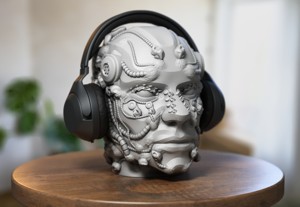 CYBORG HUMAN HEAD HEADPHONE HOLDER, GAMING ACCESSORIES, DESKTOP, ROBOT HEAD, NERD GIFT, CYBORG HEAD HEADPHONE STAND A78 (2)