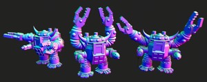Small scale Space Orc Slayer suit mechs