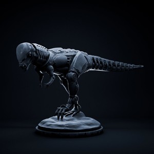 Pachycephalosaurus mecha robot 32mm scale pre-supported dinosaur