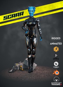 Game ready scifi character female