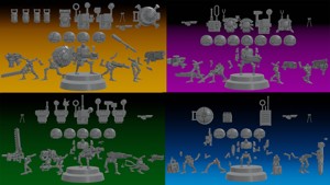 SERVOCORE ALL FACTIONS - ASSISTANT DROID SQUAD -IN PARTS- 28MM