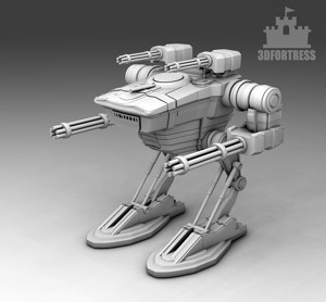 A robot with four miniguns