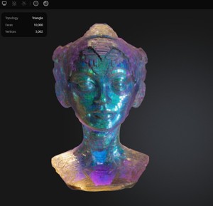Bismuth Robot Woman Head Bust