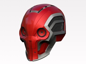 RED BLACK SCI FI HELMET