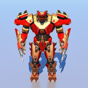High Poly Hero Robot Rigged and Textured